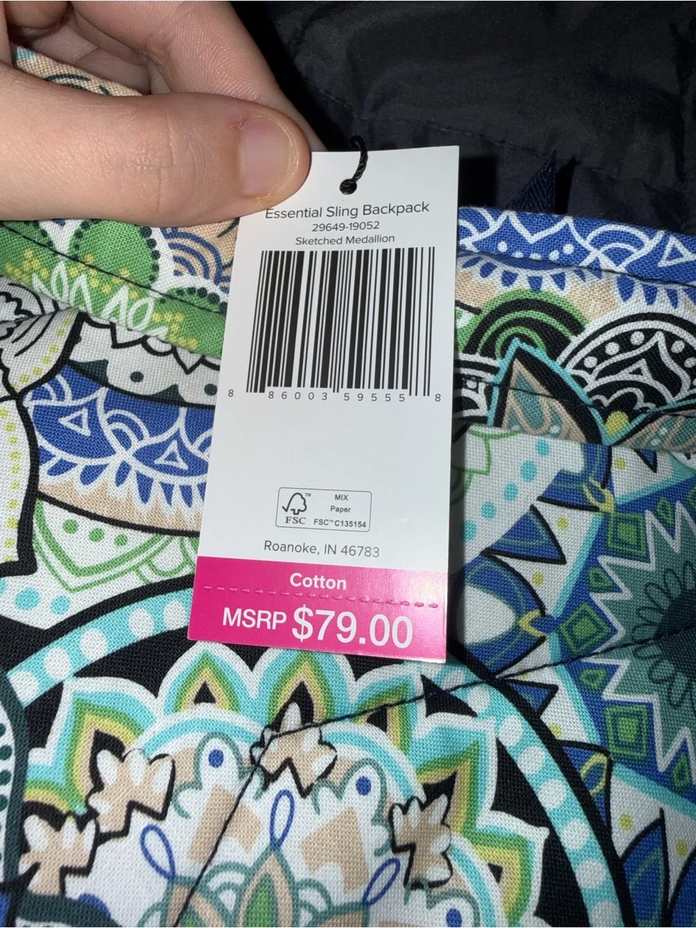 Vera Bradley Teal Floral Paisley Sling Crossbody